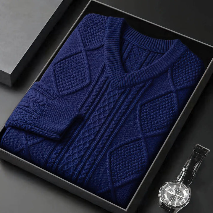 Frank | Cozy V-Neck Chunky Cable Knit Sweater