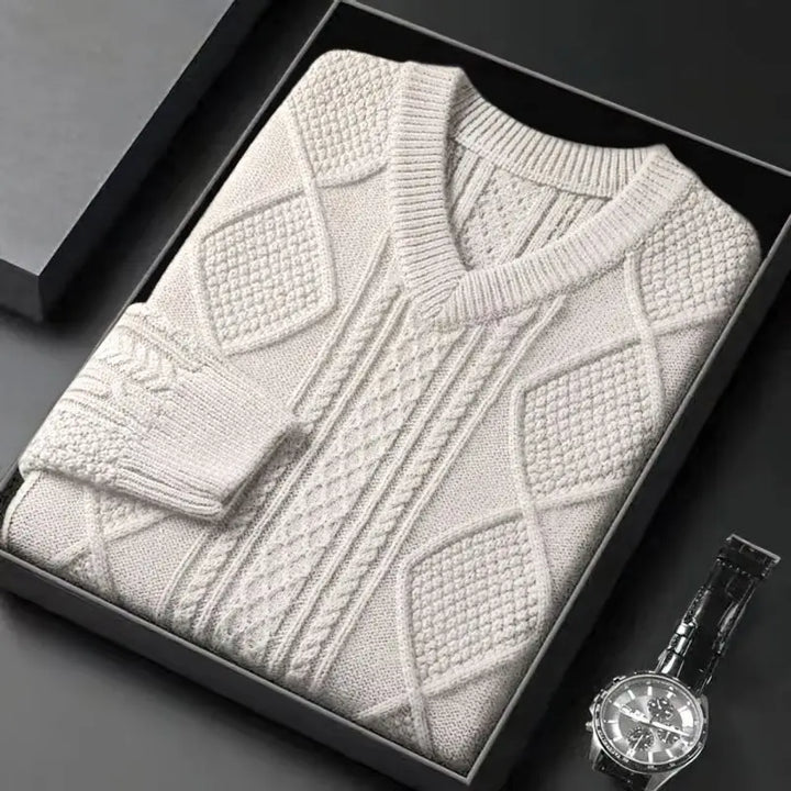 Frank | Cozy V-Neck Chunky Cable Knit Sweater