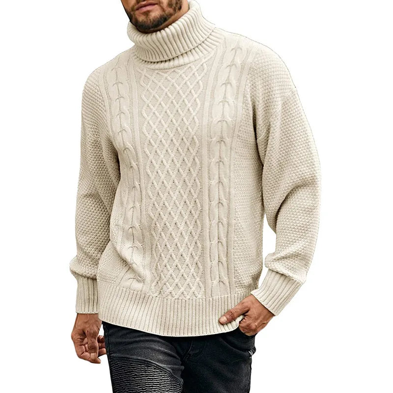 Gerald | Chunky Cable Knit Sweater with Turtleneck