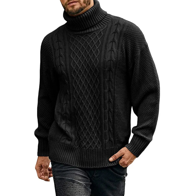 Gerald | Chunky Cable Knit Sweater with Turtleneck