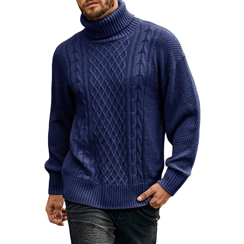 Gerald | Chunky Cable Knit Sweater with Turtleneck
