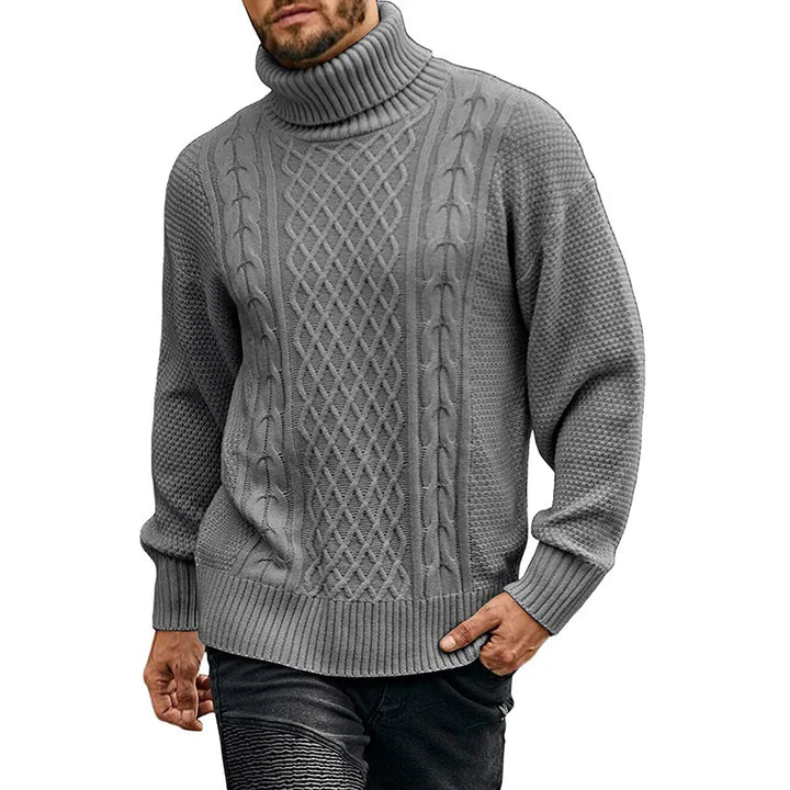 Gerald | Chunky Cable Knit Sweater with Turtleneck