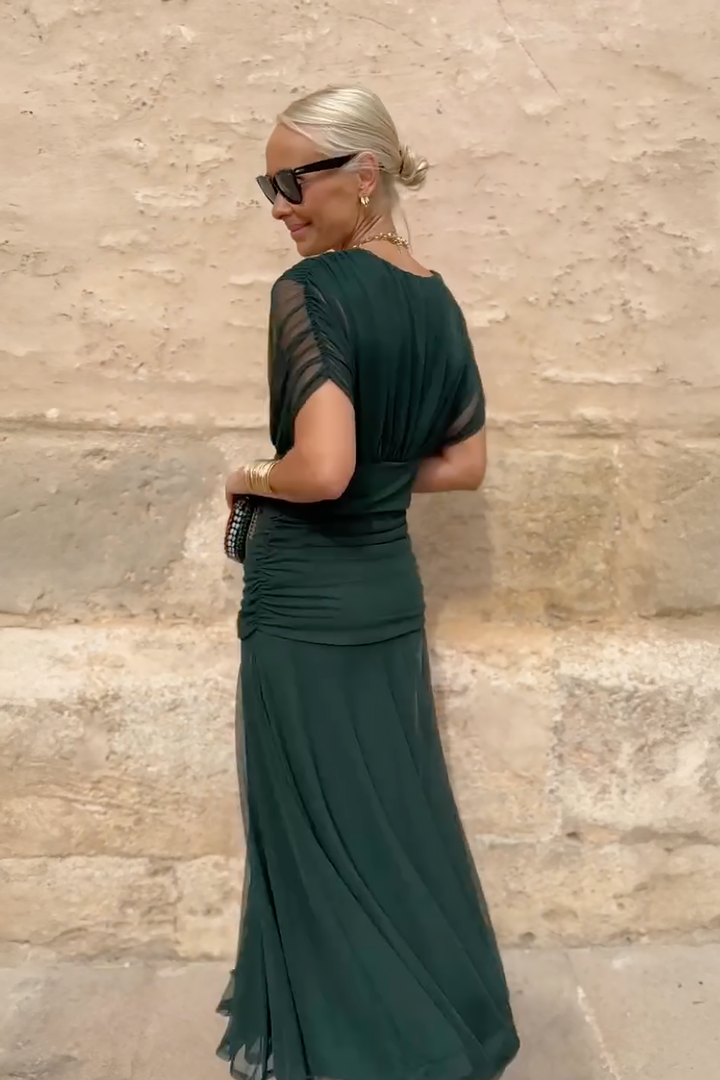 Gloria | Effortless Off-Shoulder Floral Print Holiday Dress