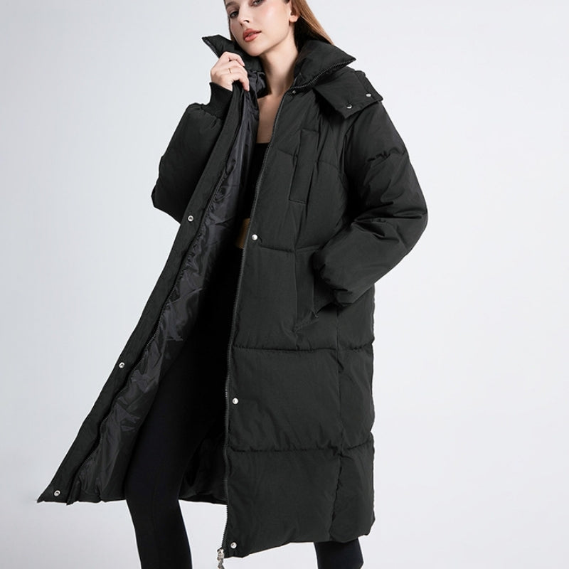 Gloria | Timeless Belted Hooded Long Puffer Jacket