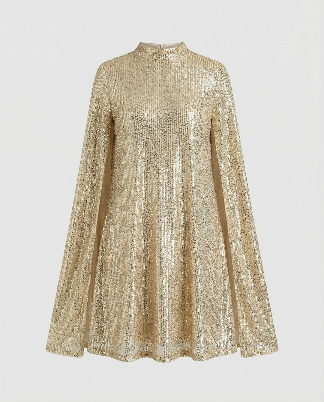 Grace | Chic Sequin Cape Holiday Dress