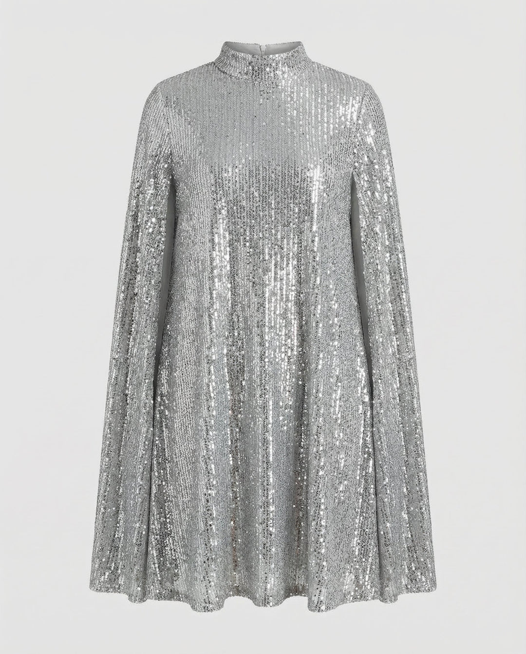 Grace | Chic Sequin Cape Holiday Dress