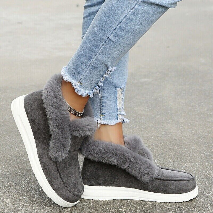 Grace | Relaxed Fur-Lined Slip-On Winter Slippers