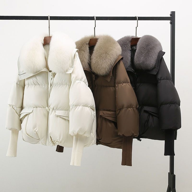 Grace | Sophisticated Oversized Hooded Fur Coat Puffer Jacket