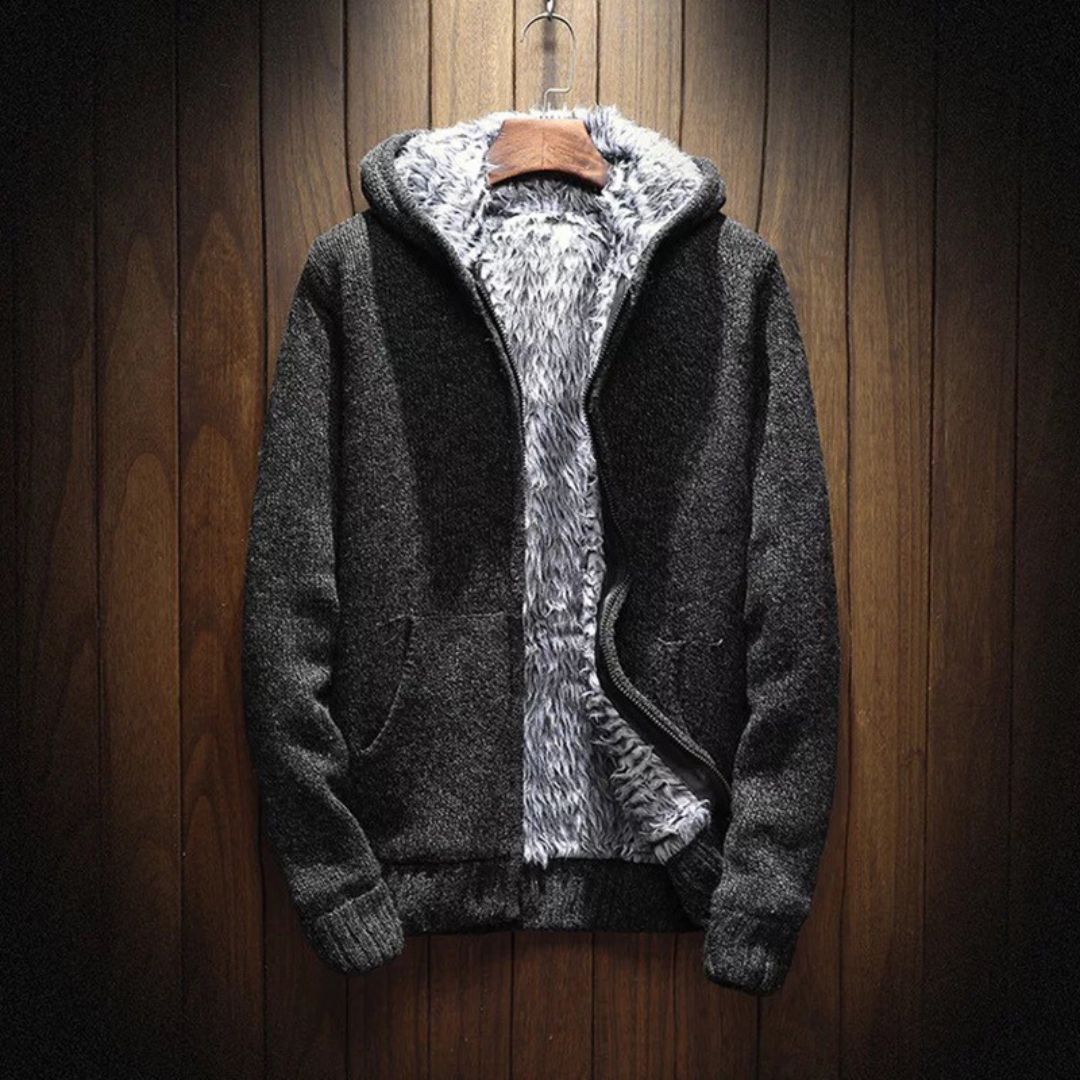 Gregory | Plush-Lined Knit Zip Up Mens Hoodies
