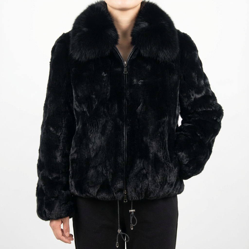 Hannah | Effortless Textured Fur Coat with Collar Detail