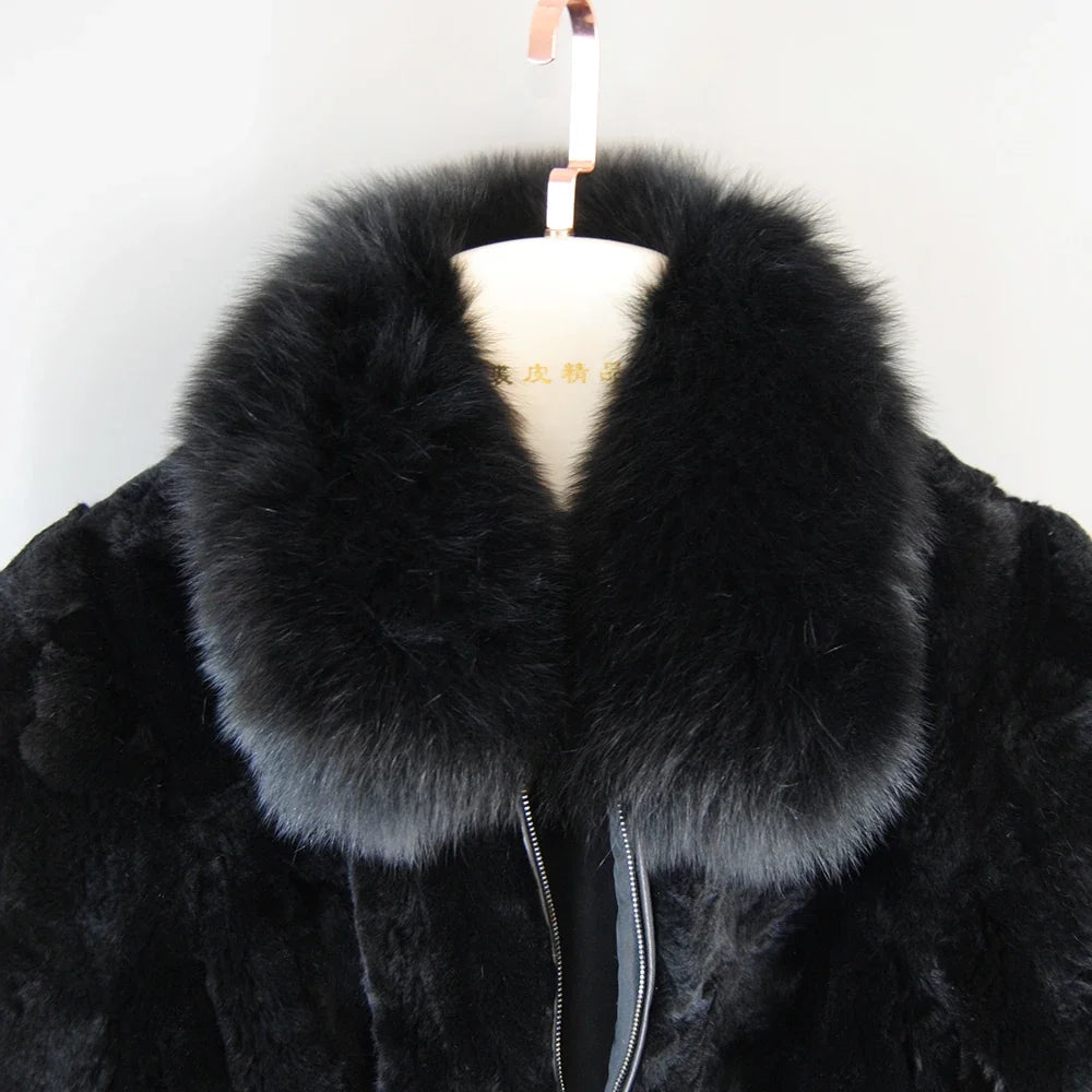 Hannah | Effortless Textured Fur Coat with Collar Detail