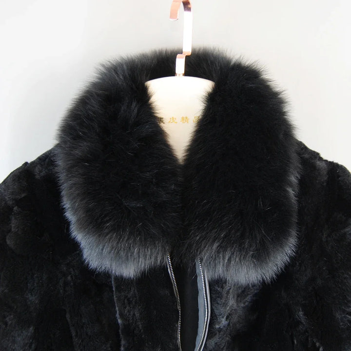 Hannah | Effortless Textured Fur Coat with Collar Detail