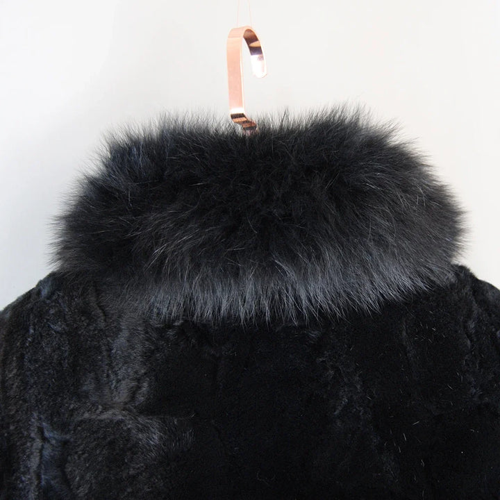 Hannah | Effortless Textured Fur Coat with Collar Detail