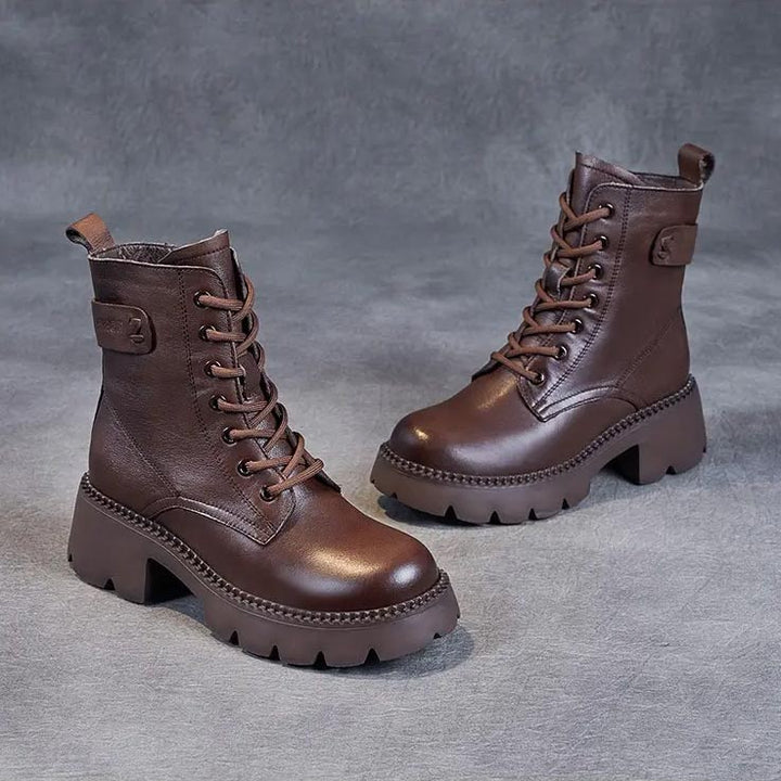 Hannah | Graceful Chunky Sole Lace-Up Combat Boots