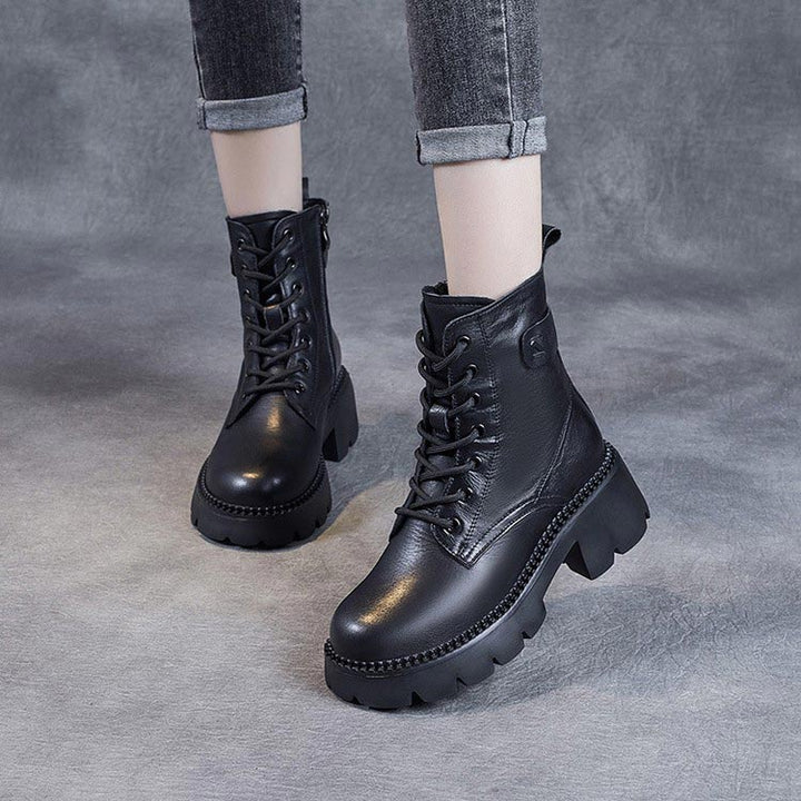 Hannah | Graceful Chunky Sole Lace-Up Combat Boots