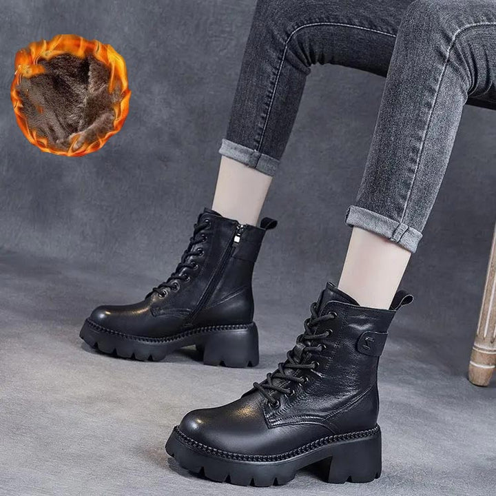 Hannah | Graceful Chunky Sole Lace-Up Combat Boots