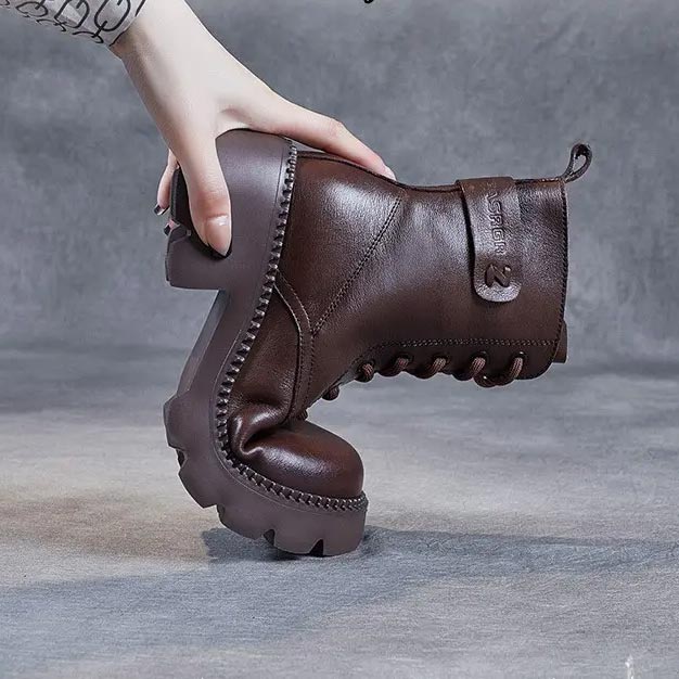 Hannah | Graceful Chunky Sole Lace-Up Combat Boots