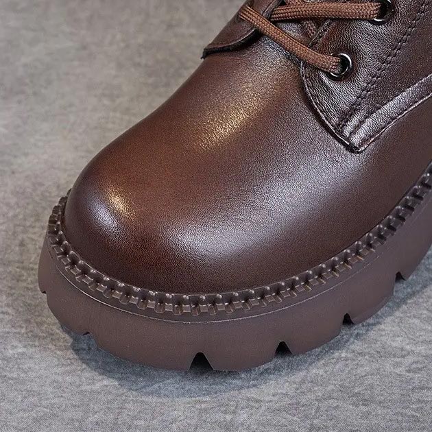 Hannah | Graceful Chunky Sole Lace-Up Combat Boots
