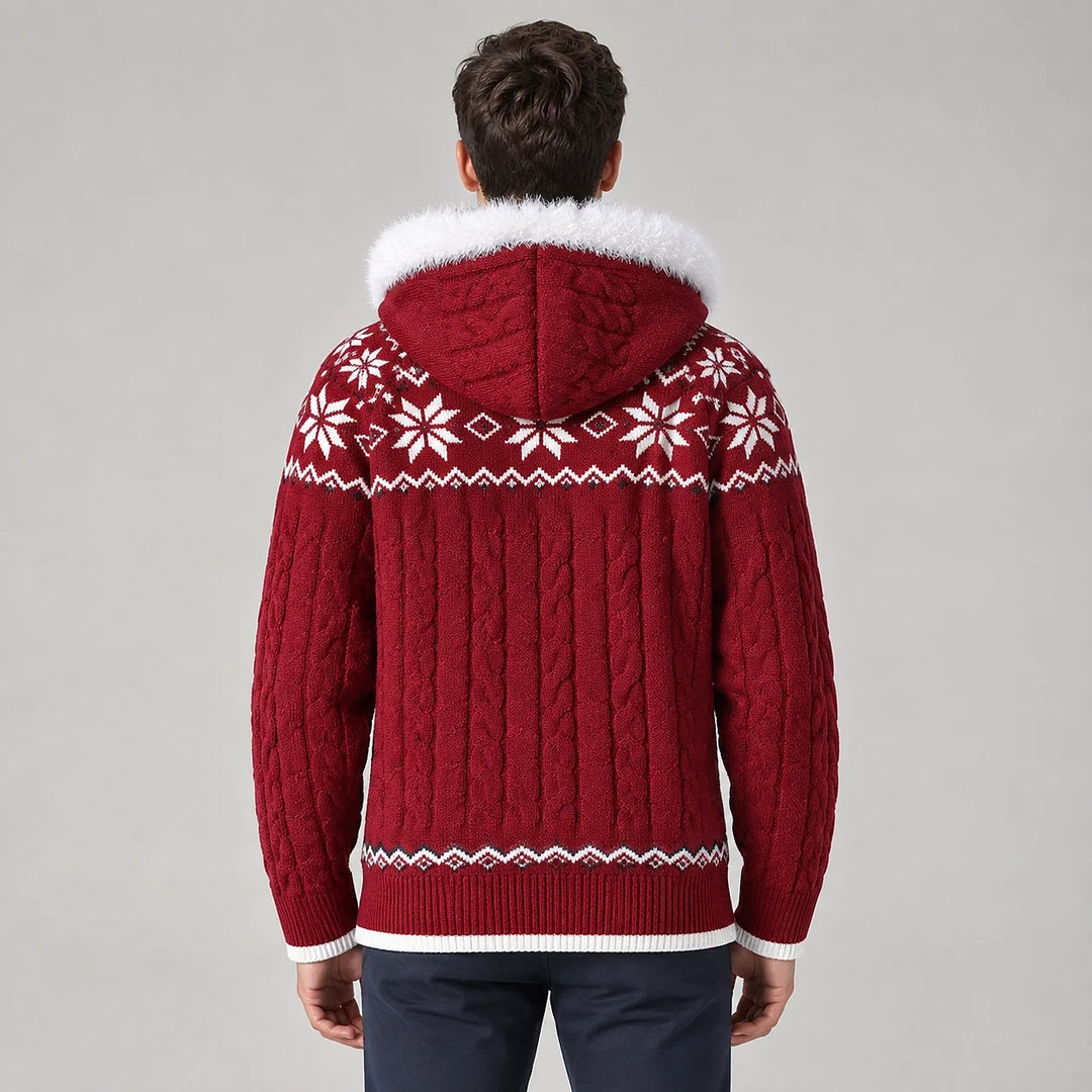 Harold | Relaxed Hooded Zip Up Chunky Cable Knit Sweater