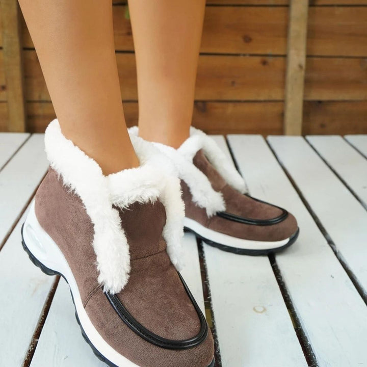 Heather | Plush Trim Platform Ankle Snow Boots