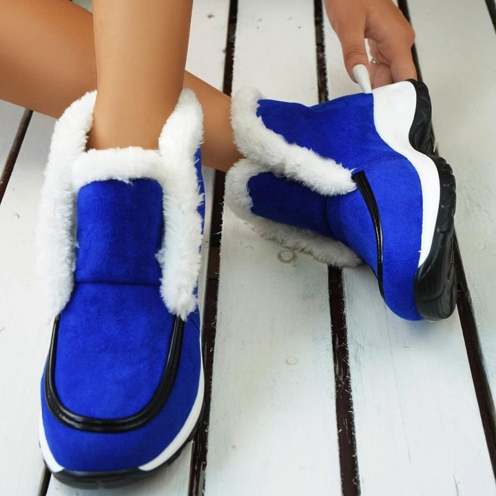 Heather | Plush Trim Platform Ankle Snow Boots