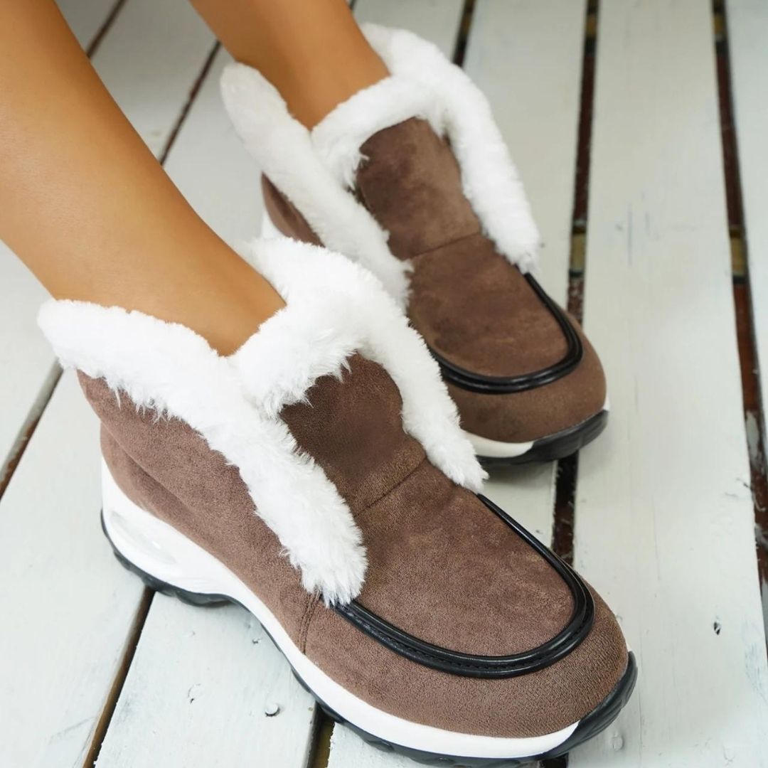 Heather | Plush Trim Platform Ankle Snow Boots