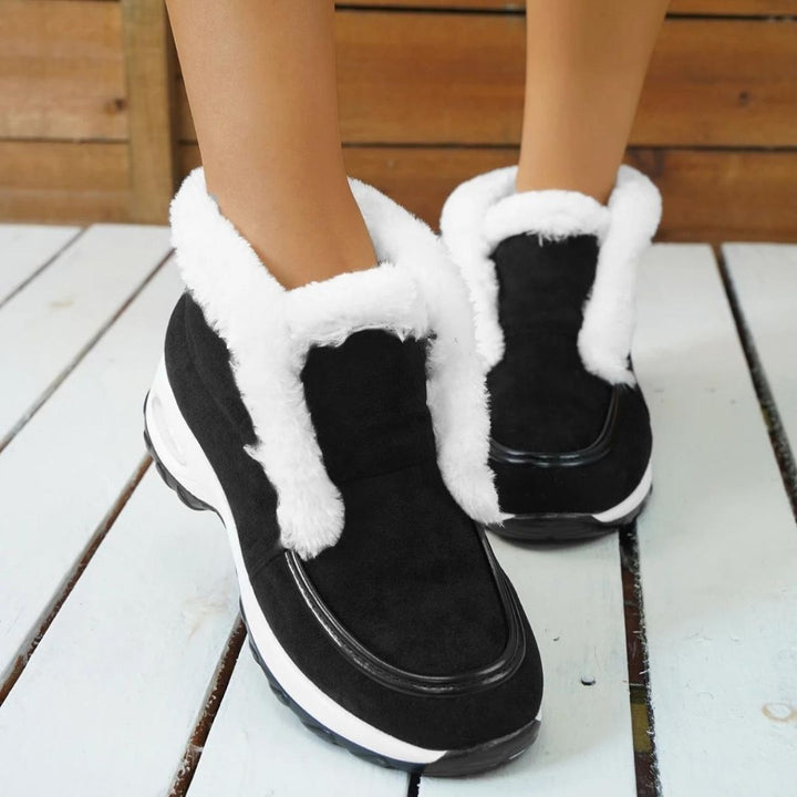 Heather | Plush Trim Platform Ankle Snow Boots