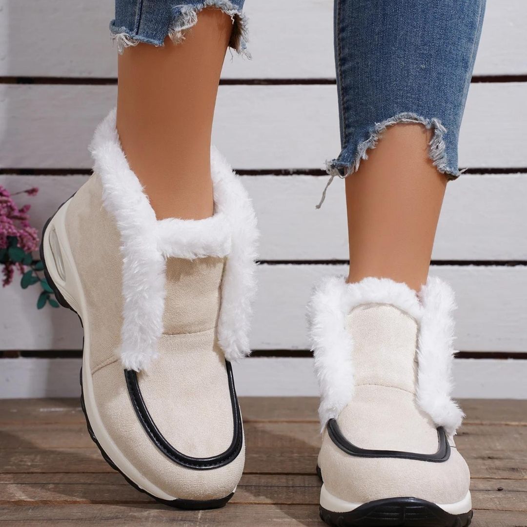 Heather | Plush Trim Platform Ankle Snow Boots