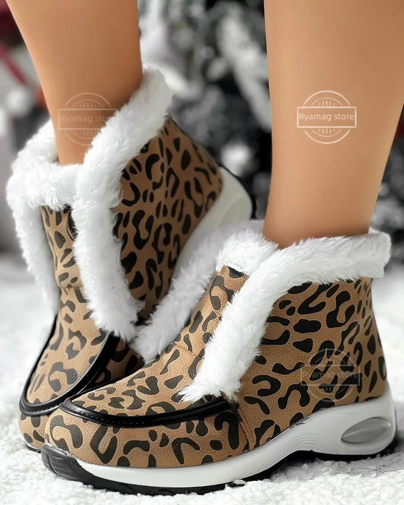 Heather | Plush Trim Platform Ankle Snow Boots