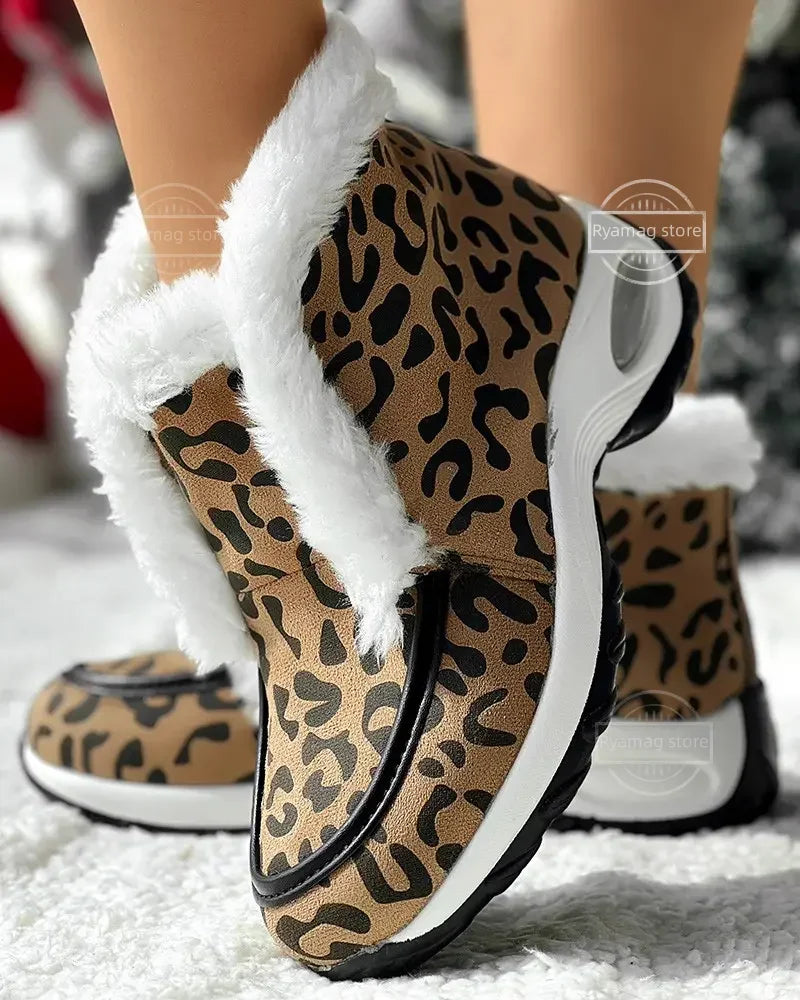 Heather | Plush Trim Platform Ankle Snow Boots