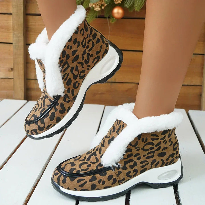 Heather | Plush Trim Platform Ankle Snow Boots