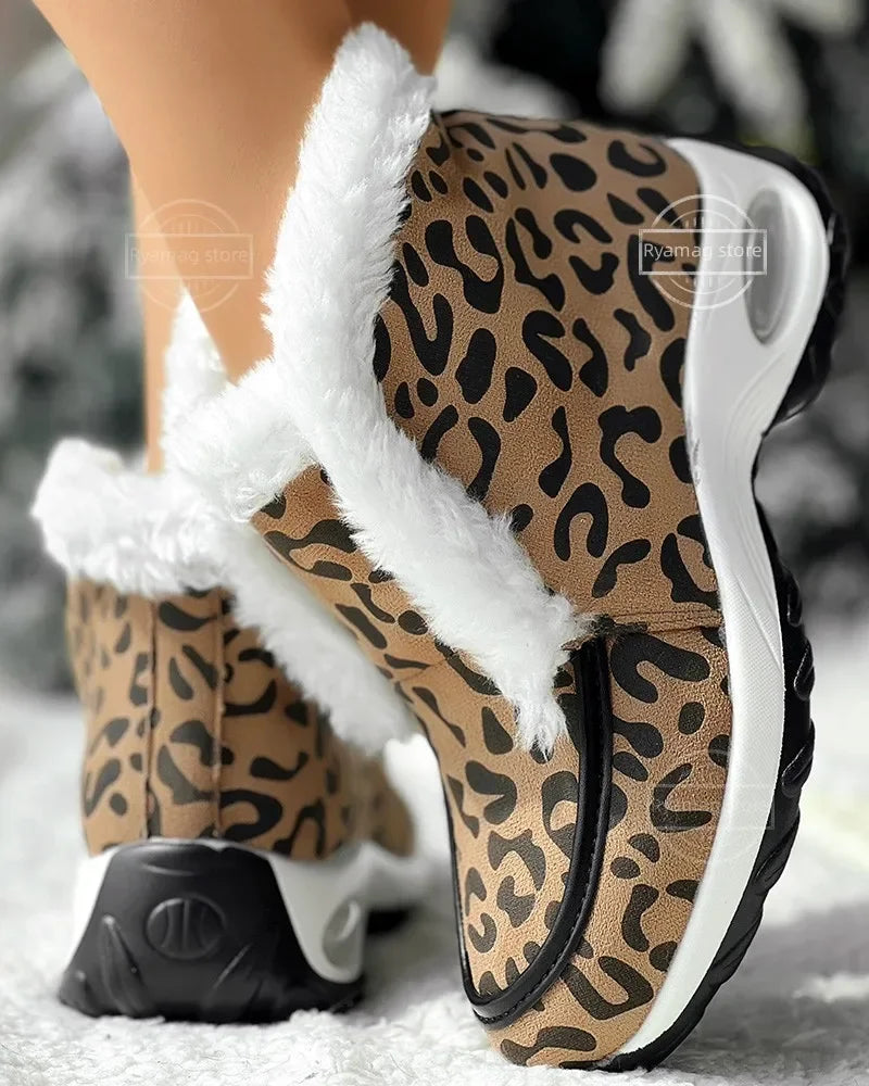 Heather | Plush Trim Platform Ankle Snow Boots