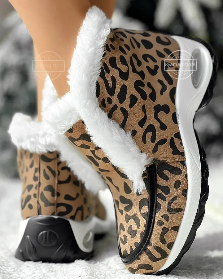 Heather | Plush Trim Platform Ankle Snow Boots