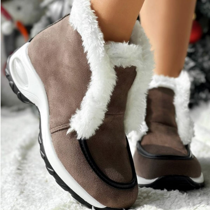Heather | Plush Trim Platform Ankle Snow Boots