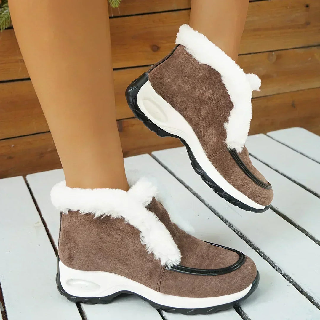 Heather | Plush Trim Platform Ankle Snow Boots
