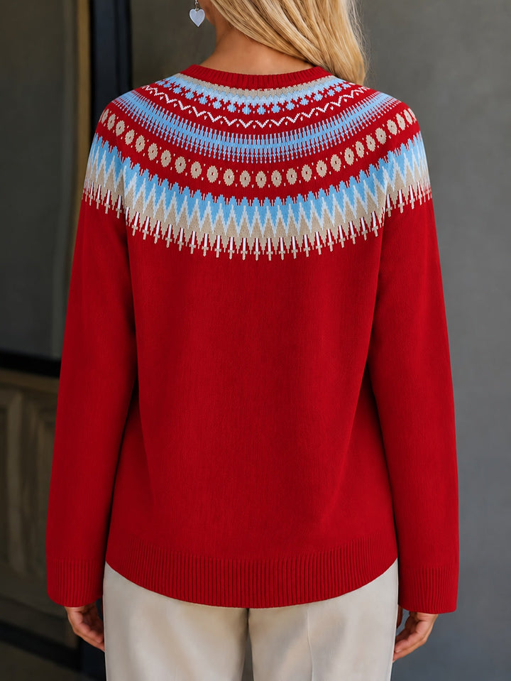 Heather | Polished Button-Front Fair Isle Cardigan Womens