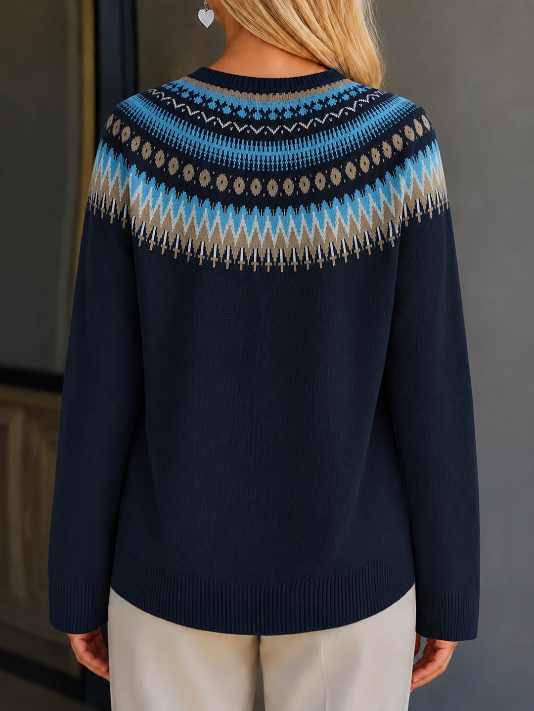 Heather | Polished Button-Front Fair Isle Cardigan Womens