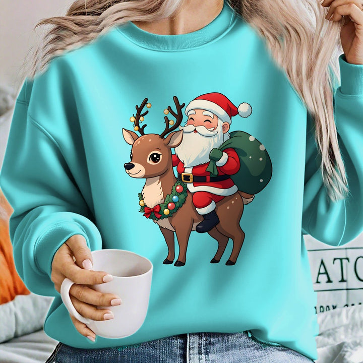 Heather | Stylish Santa Reindeer Print Christmas Sweater Women
