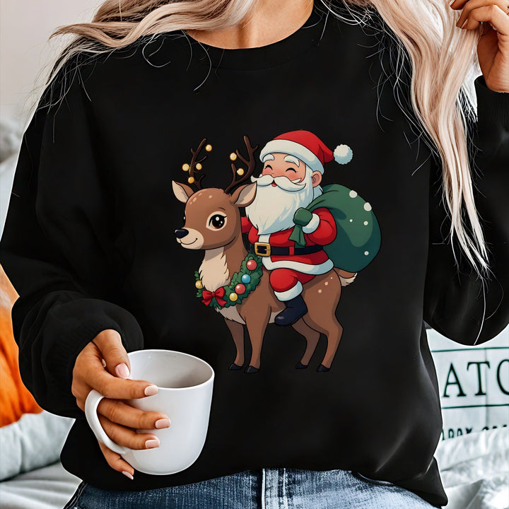 Heather | Stylish Santa Reindeer Print Christmas Sweater Women