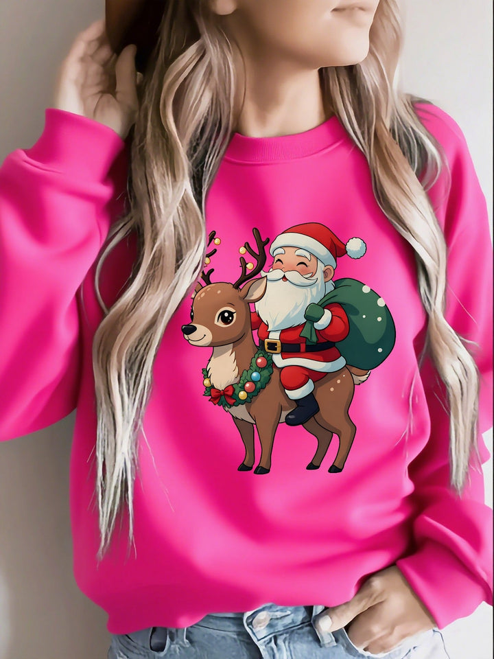 Heather | Stylish Santa Reindeer Print Christmas Sweater Women
