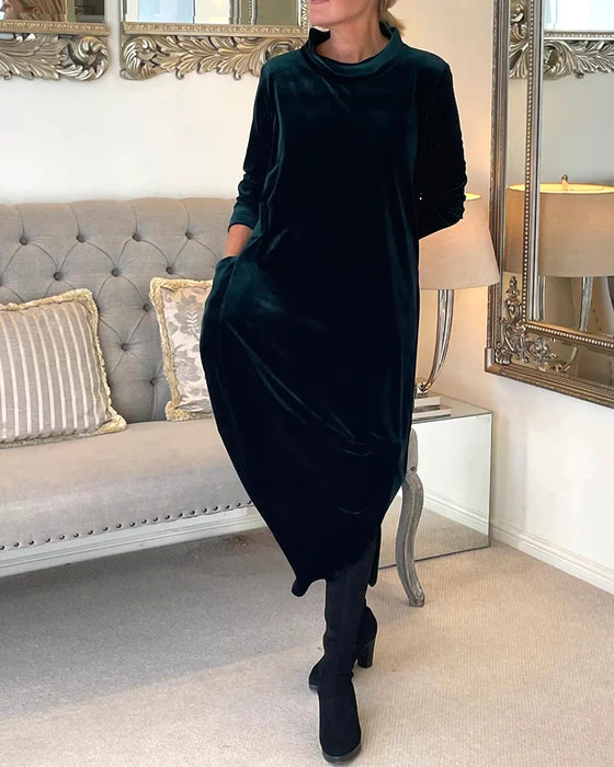 Heather | Timeless Cowl Neck Midi Christmas Dress
