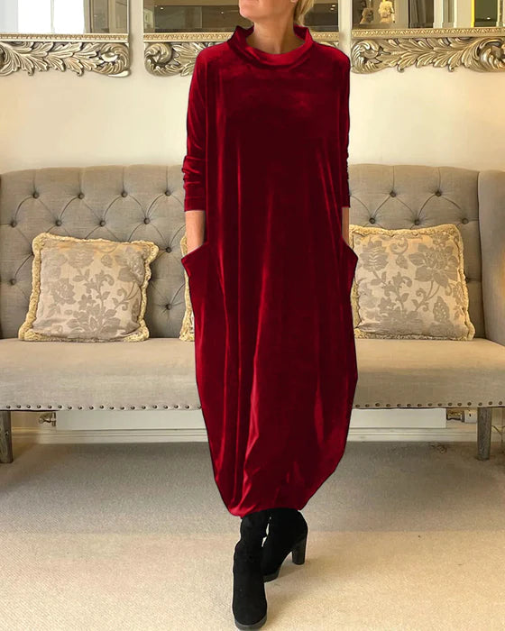 Heather | Timeless Cowl Neck Midi Christmas Dress