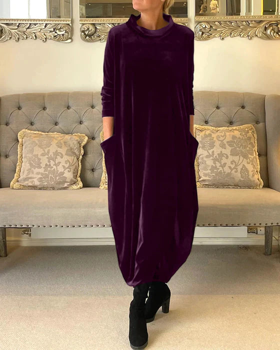 Heather | Timeless Cowl Neck Midi Christmas Dress
