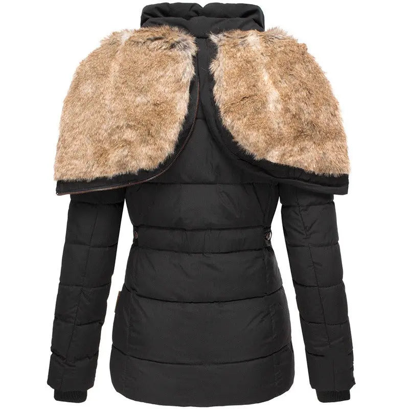 Helen | Classic Fitted Hooded Puffer Jacket with Faux Fur Trim