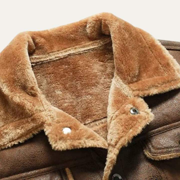 Henry | Timeless Shearling-Collar Biker Leather Jacket