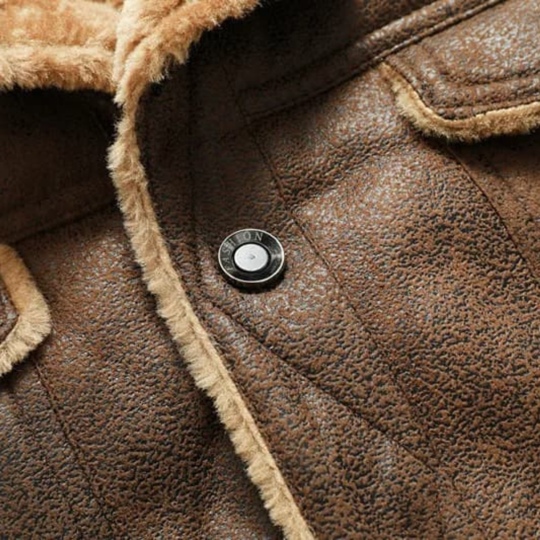Henry | Timeless Shearling-Collar Biker Leather Jacket