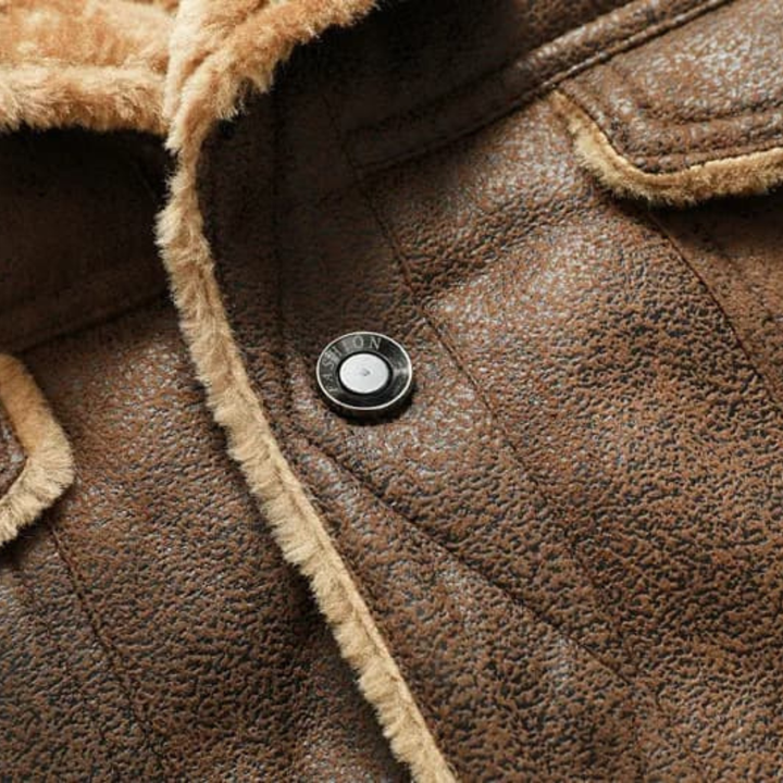 Henry | Timeless Shearling-Collar Biker Leather Jacket