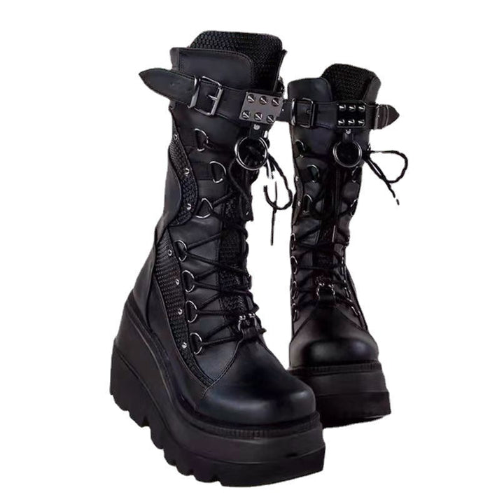 Isabella | Polished Platform Lace-Up Women's Combat Boots