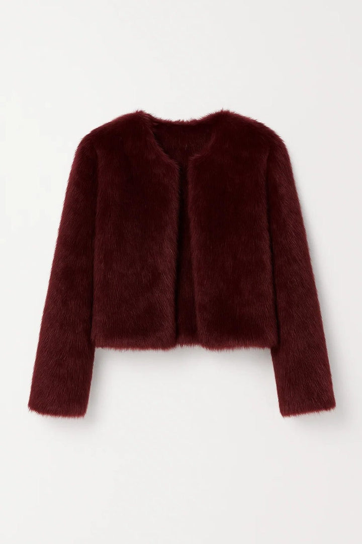 Isabella | Relaxed Cropped Faux Fur Coat with Open Front