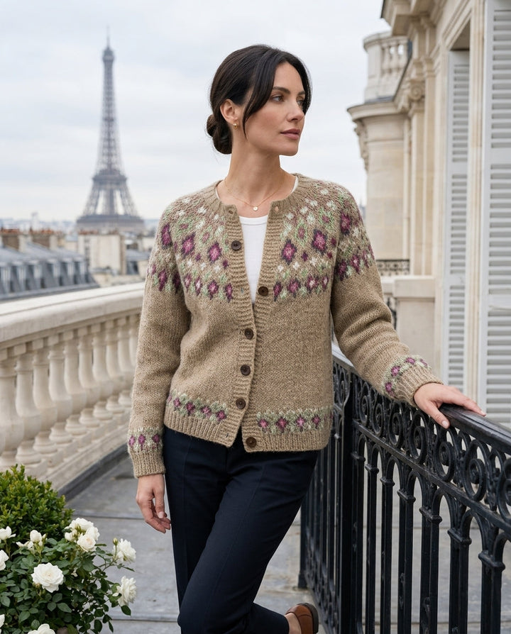 Isabella | Sophisticated Fair Isle Christmas Sweater Women Cardigan